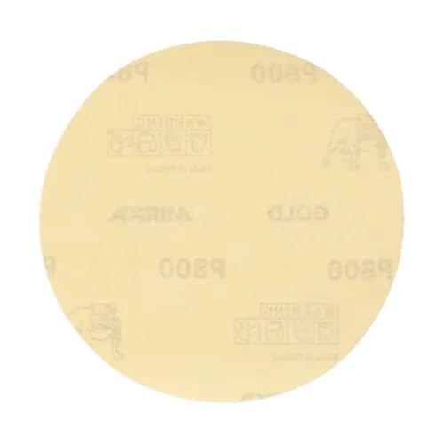 Mirka Gold Adhesive Sandpaper Discs / 5 inch/Grit 80 / No-Hole/PSA Sanding Disc / 100 pcs /‎ for Orbital Sander, Sand Paper Pads for Wood, Composites, Automotive / 23-388-080