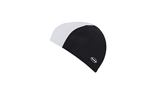 Fashy Mens Fabric Swimming Hat Swim Cap Short Style by (Black & White)