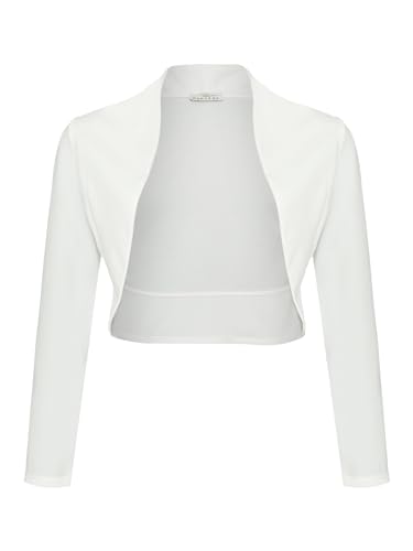 Mädchen Bolero Elegant mit Langen Ärmeln (713) (DE/NL/SE/PL, Numerisch, 140, Regular, Weiß)