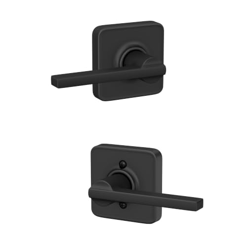Image of SCHLAGE Latitude Hall /Closet Passage Door Handle, Reversible, Matte Black | Hall or closet lever door handle with no lock, Easy to install, Certified durability, Universal fit