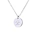 AOLO Unique Initial Disc Necklace Personality Necklace R