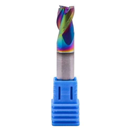 Image of 5 /16 inch 3 Flute Carbide Stub Square End Mill, 2 inch OAL, DLC Coated for Aluminum | 37 Helix, Solid Carbide, 5 /16 inch Cutting Dia, 5 /16 inch Shank Dia, 7 /16 inch LOC, for Milling Aluminum and Copper