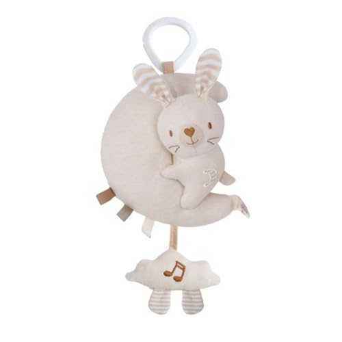 Organic Cotton Crib Mobile Hanger with Soothing Melodies & Secure Clip for Infant Bed & Play Plush Music Box Car Hanger for Infa