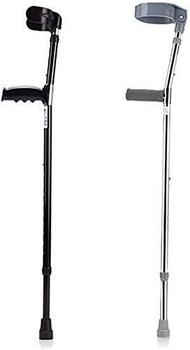 Bastones Muleta Adultos Muletas Médicas, Muletas Ajustables con Asas Acolchadas, Bastón Inglés Soporte De Aluminio Ajustable Peso Ligero, Gris (Gris) Lucky Star