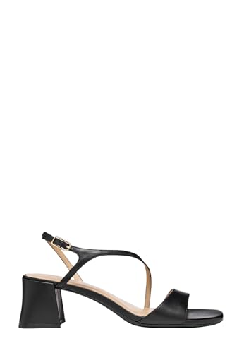 Geox Sandales à talon noir D656JA chaussure ouverte en cuir confortable