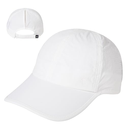TOP-EX ChicPony™ Women’s Baseball Cap with Ponytail Hole Cooling UV Summer Sports Running Hats for Women Adjustable Lightweight for Golf Outdoor Beach White