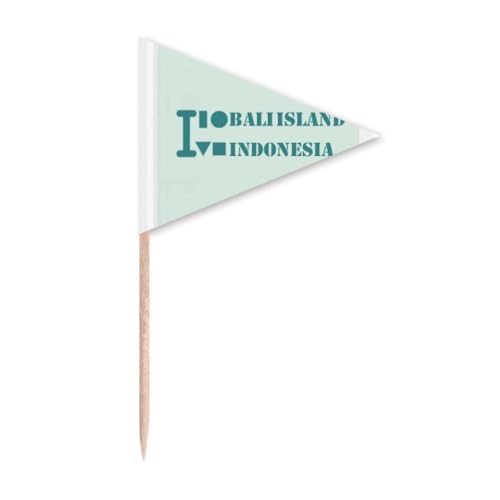Bali Island indsia Art Deco Fashion Toothpick Triangle Cupcake Toppers Flag