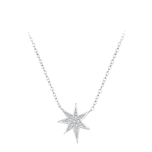 Collier Femme Argent 925 authentique et pendentif étoile étincelante
