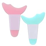 FUYUERO マスカラガード マスカラまつげプロテクターカバーアプリケーター保護ツール、多機能アイメイクアシスト、シリコン再利用可能クイックアイメイクアップツール (湖の青+ピンク)