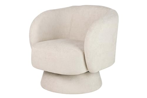 HABITMOBEL Sillon Chenilla Biege Modelo Bali Giratorio 78x80x77 CM