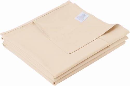 Cotton TwinXL Flat Sheet Only, 600 Thread Count 100% Egyptian Cotton Top Sheet 1Pcs, Cool & Breathable Flat Bed Sheets Wrinkle, Fade, Stain Resistant (Beige TwinXL)