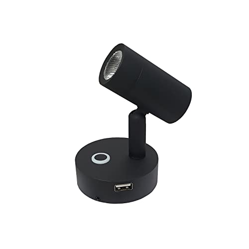 MARVIX LED Reading Light Dimmable 12V 24V Chrome Spotlight Touch Control Switch USB Charging Motorhome Caravan Boat Lamp