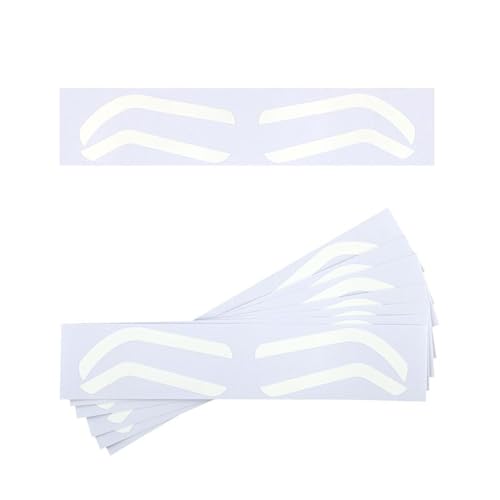 Eyebrow Shape Tape, 50 pares de plantillas adhesivas, 1,26 x 6,3 pulgadas, profesional de cejas, plantillas para aerógrafo de cejas para tinta, y aplicación de maquillaje, PVC transparente