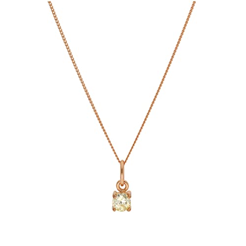 Collier péridot argent sterling plaqué or rose pendentif pierre de naissance CZ ajustable