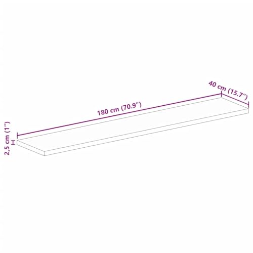 Tablero de mesa de madera maciza de acacia rectangular 180 x 40 x 2.5 cm 4
