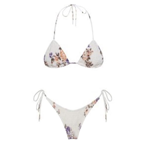 Traje de Baño Mujer Bragas de Triángulo Ropa Interior Sexy Bañadores de Cuello Halter Bañador de Bikini Juvenil Traje de Baño de Surf Casual de Ropa de Mujer Deportivo