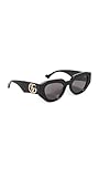 Gucci Women's Bold Cat Eye Sunglasses, Black/Black/Grey, 51/20/145