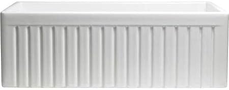 Empire Industries SP30SG Sutton Place Reversible Farmhouse Fireclay Kitchen Sink with Grid and Strainer, 30" W, White