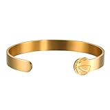 kkjoy Basketball Armband Edelstahl Manschette Armreif Sportaccessoires Schmuck für Frauen Männer Spieler Sportliebhaber(Gold)
