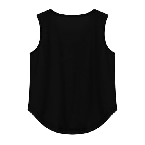 Girls Tank Top Loose Fit Pleated Soft Crew Neck Sleeveless Undershirts Summer Solid Sport Basic Vest Tees for Kids3