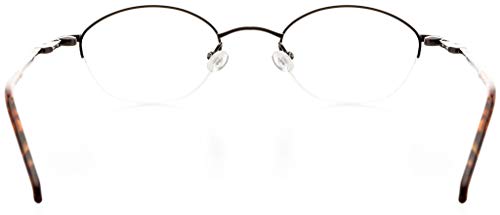 Optical Eyewear - Oval Shape, Metal Half Rim Frame - for Women or Men Prescription Eyeglasses RX2