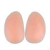 Loloda 1 Pair Drop Shaped Silicone Butt Pads Removable Buttocks Fake Ass Enhancers Inserts for Padded Push Up Panties Thin Flesh Pink One Size