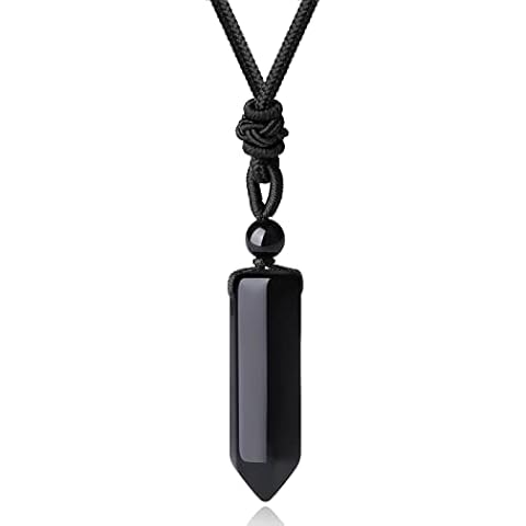 XIANNVXI Black Obsidian Healing Crystal Necklace Cover