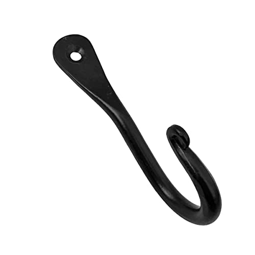 Hand Forged Metal Wall Hook Set Of 3 Pcs Wrought Iron Handmade Wall Mounted Coat Hook Black Finish Wall Kitchen Towel Rack By Living Ideas #TOP4
