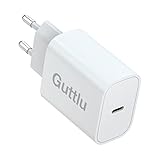 ✅ Il caricabatterie Guttlu 20W USB C ricarica iPhone 13 con alimentazione USB C in 30 minuti dallo 0 al 50% grazie alle migliori tecnologie per il caricabatterie USB-C PD 2.0, 3.0. Il caricabatterie USB C è più veloce del caricabatterie originale per iPhone 5 W. Guttlu - Alimentatore per iPhone con tecnologia PD 3.0