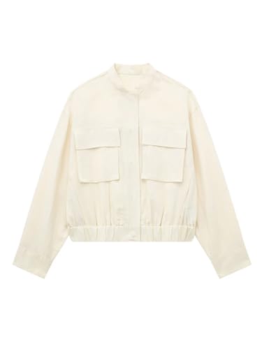 Blouson bomber en lin mélangé pour femme au fini haut de gamme