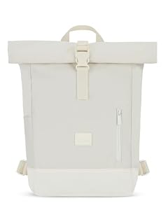 Johnny Urban Backpack Womens & Mens White - Robin Small - Roll Top Rucksack with 12" Laptop Compartment - Back - Casual Daypack Bag for Uni Office Work - Water-repellant