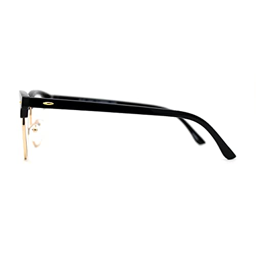 Sa106 Iconic Brownline Half Rim Blue Light Blocking Computer Glasses Black Gold thumb #2