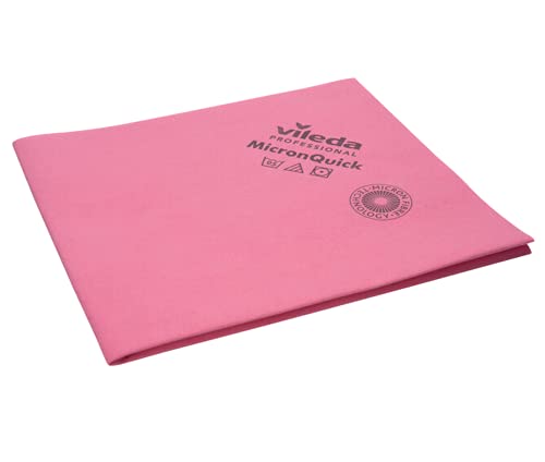 Vileda Professional MicronQuick Microfiber Wipe â€“ Pack of 5 Cleaning Cloth for Pre-Preparation Methods â€“ Lint Free and Improved Wear Resistance - Streak Free Surface Cleaning