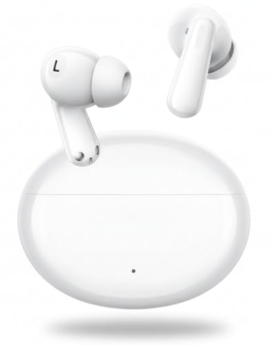 Image of Buds 3 TWS with ENC Bluetooth V5.4 Wireless Headphones, 40Hrs Playtime, Deep Bass, Low Latency, Stereo Calls, Snug-fit Earbuds, Smooth Touch Control & Fast Charging (White)