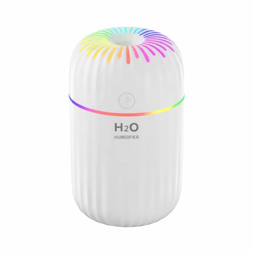 Image of H2O Rainbow Style Scent Oil Diffuser Humidifier with Colorful LED Light | USB Mini Air Humidifier & Aromatherapy Diffuser for Bedroom, Office & Car