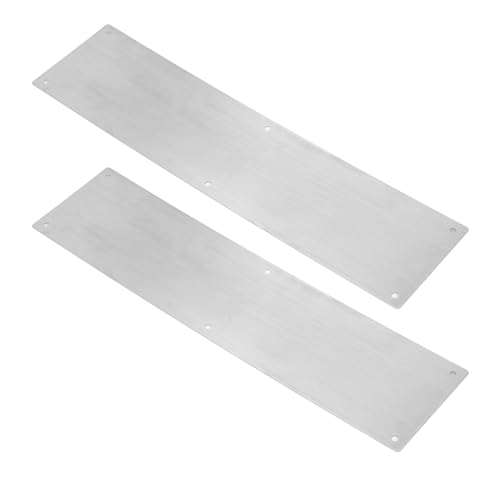 Placa de protección para puerta, 2 piezas de placas de protección de acero inoxidable de 16 x 4 pulgadas para puertas interiores y exteriores, evita que la puerta patee