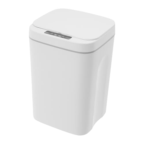 Papelera sensor sin contacto 16L con tapa LED blanca miniatura 2