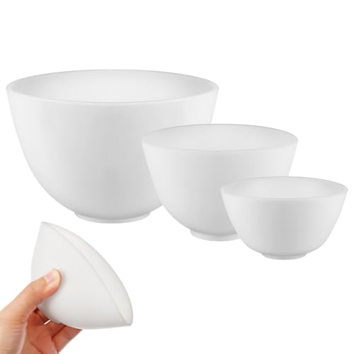NOLITOY 3 Pcs Home Use Silicone Facial Mask Mixing Bowl, Diy Face Mask Mixing Bowl for Facial Mask, Mud Mask and Other Skincare Products, Cosmetic Beauty Tool