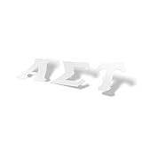 Alpha Sigma Tau Sorority White Letter Sticker Decal Greek 2 Inches Tall for Window Laptop Computer Car AST