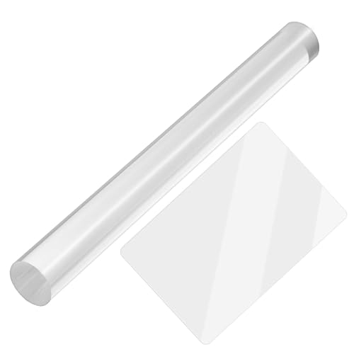 DOPENSPI Lot de 2 rouleaux à pâtisserie en acrylique transparent pour sculpture, façonnage, loisirs créatifs