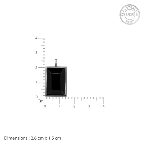 Image of GIVA 925 Silver Black Rhodium Alpha Ego Pendant With Box Chain For Him| Necklace to Gift Women & Girls | With Certificate of Authenticity and 925 Stamp | 6 Months Warranty