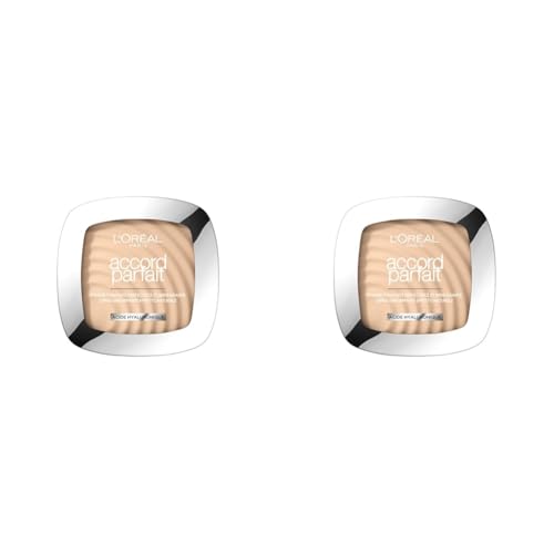 'Oréal Paris Fondante Perfectrice Enrichie en Pigments Minéraux & Acide Hyaluronique Tous les Types de Peaux Accord Parfait Teinte : Rosé 1.R 9 g Lot de 2