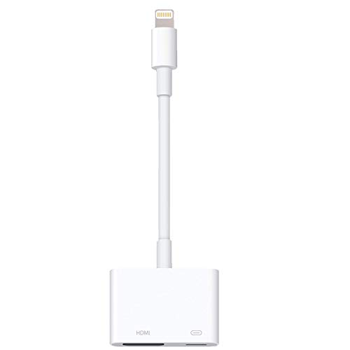 Lightning to HDMI Adapter Lightning to Digital AV Adapter 1080P with Lightning Charging Port for Select iPhone, iPad and iPod Models and TV Monitor Projector (White)