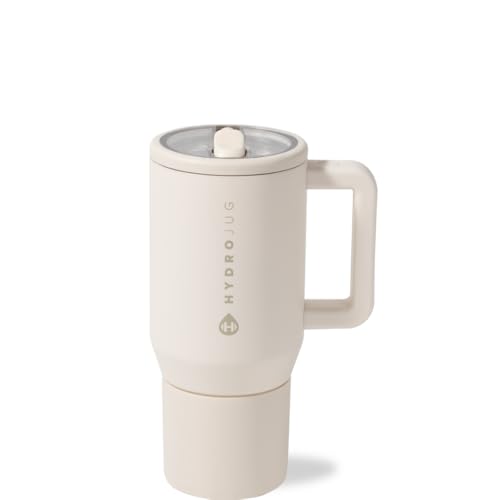 HydroJug Kids - 20 oz Insulated Kids Water Bottle with Flip Straw & Handle | Leak-Proof & Durable | Perfect for School, Sports, Lunch, Travel & Camp, Cream