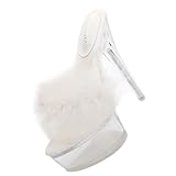 Garneck Sandalias Transparentes de Tacón para Niña Pantuflas Peludas Elegantes Diseño Cómodo y para y Diario Blanco