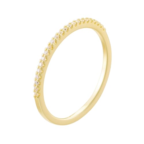 Anneau empilable demi-éternité moissanites cadeau bague femme or