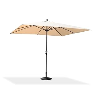 Purple leaf 10 x 10 square patio umbrella outdoor table umbrella aluminum frame market umbrella sun umbrella with 8 sturdy ribs for garden deck lawn pool beige  urban country home decor