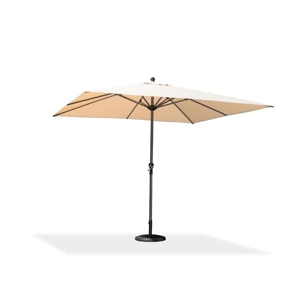 Purple leaf 10 x 10 square patio umbrella outdoor table umbrella aluminum frame market umbrella sun umbrella with 8 sturdy ribs for garden deck lawn pool beige  urban country home decor