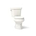 KOHLER K-3987-96 Wellworth Two-Piece Round-Front Dual-Flush Toilet with Class Five Flush System and Left-Hand Trip Lever, Biscuit