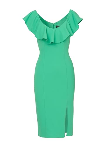 Image of Adrianna Papell Women's Knit Crepe Ruffle MIDI Dress